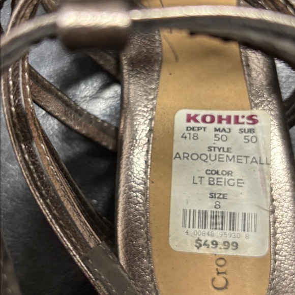 Croft & Barrow, Baroque metallic, Rose Gold, Gladiator Sandals, 8 - Picture 8 of 8